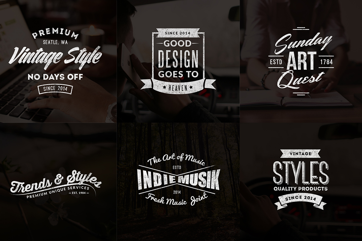 Vintage Clothing Store Logos - Jus try to Smile