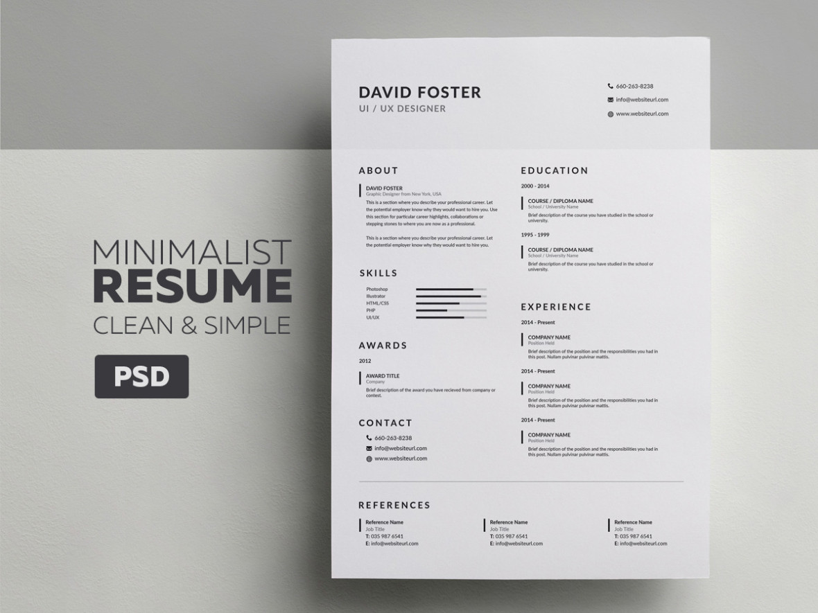 minimalist resume  cv - david