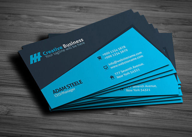 blue business card template