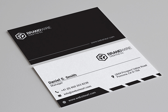 minimal black and white business card 69