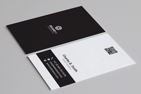 minimal black & white business card 64