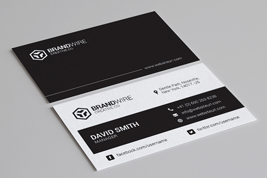 minimal black & white business card 68