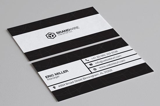 minimal black & white business card 71