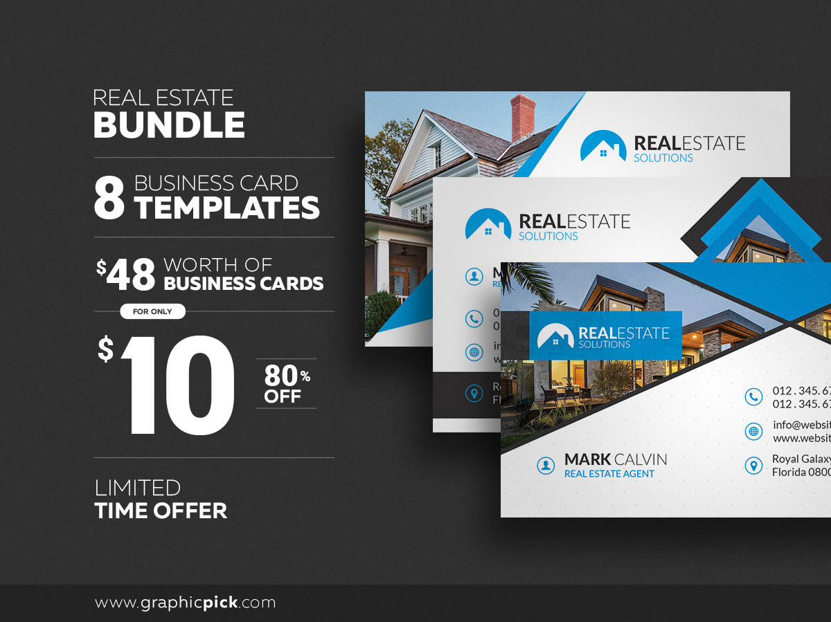 24 Real Estate Business Cards - Graphic Pick Regarding Real Estate Business Cards Templates Free