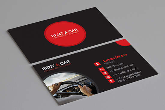 rent a car auto business card 91