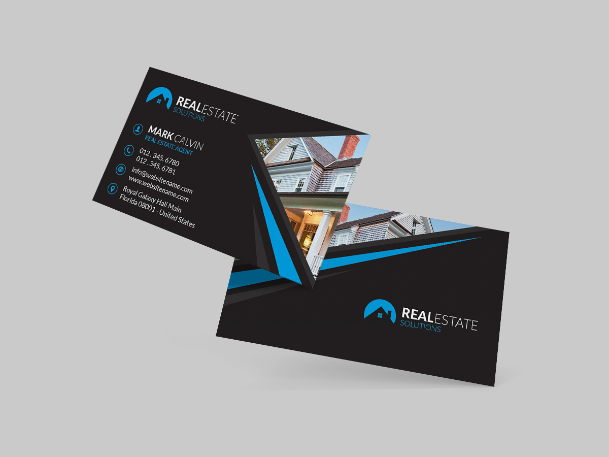 real estate business card dark