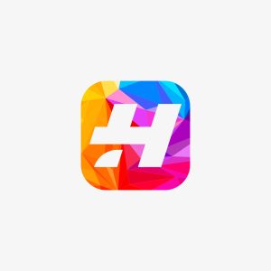 H Letter Logo – Pixel Logo – Colorful Logo